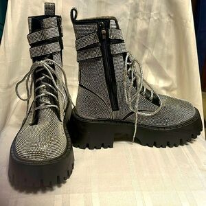 Studded Silver Work Boots